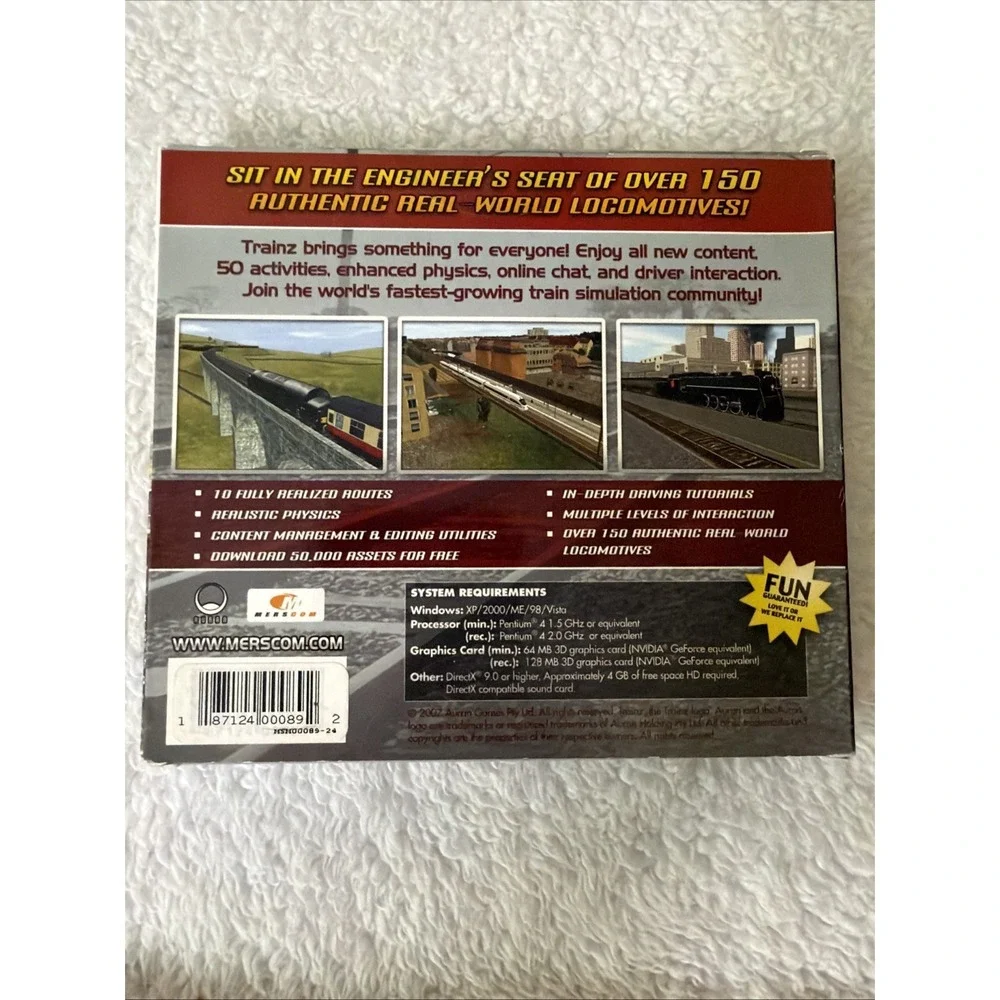 Trainz Railroad Simulator PC CD ROM Trains Rails VTG Brand New Sealed NIB